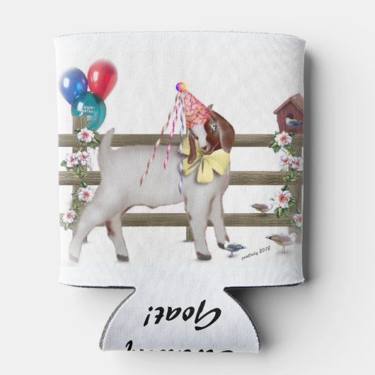 Geburtsziege mit Überraschungsmeldung unten Dosenkühler (Rückseite)