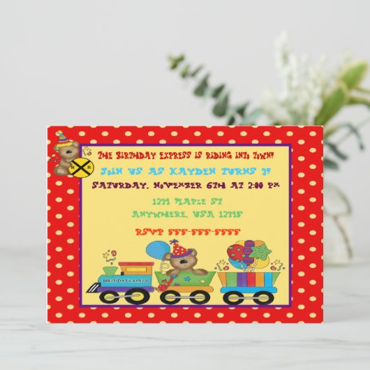 Geburtszug Einladung (Stehend Vorderseite)