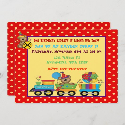 Geburtszug Einladung (Vorne/Hinten)