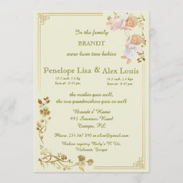 Geburtszwillingsankündigung Ankündigung