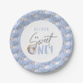 Gebüschtes Party zum 1. Geburtstag Pappteller (Vorderseite)