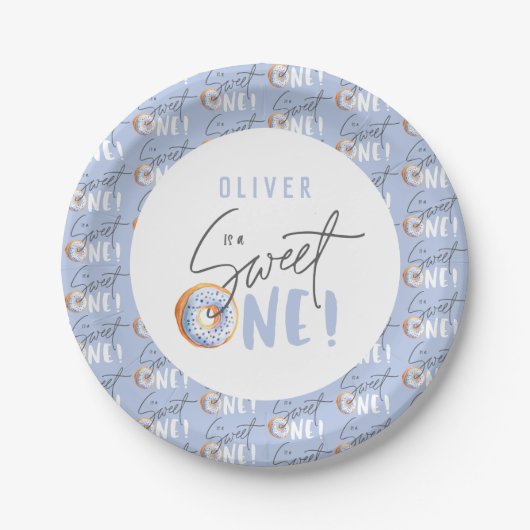 Gebüschtes Party zum 1. Geburtstag Pappteller (Vorderseite)