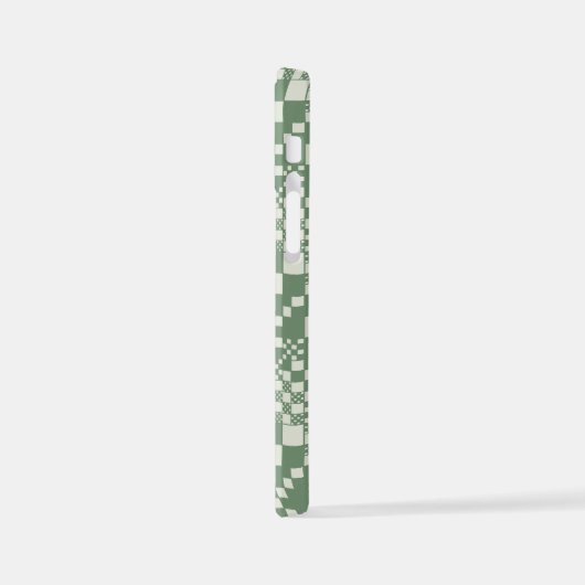 Gecheckt, Karo in grün iPhone Hülle (Linke Seite)