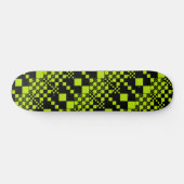 Gecheckt, Karo - Limettengrün Skateboard (Horizontal)