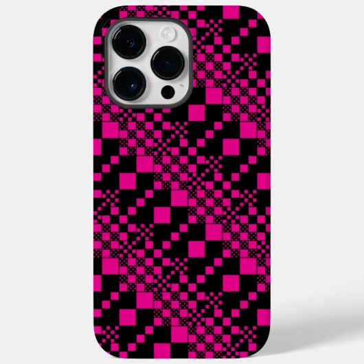 Gecheckt, Karo - Magenta und Schwarz Case-Mate iPhone Hülle (Rückseite)