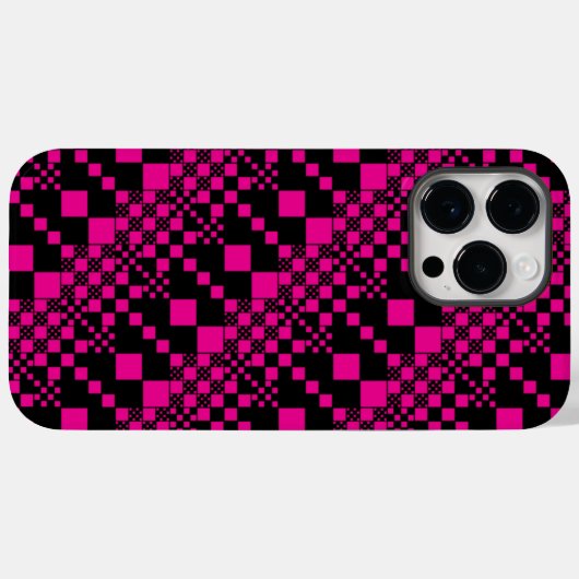 Gecheckt, Karo - Magenta und Schwarz Case-Mate iPhone Hülle (Rückseite (Horizontal))