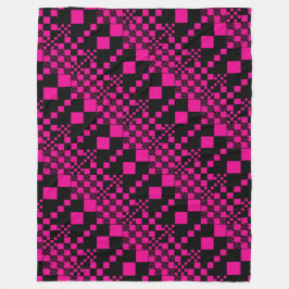 Gecheckt, Karo - Magenta und Schwarz Fleecedecke