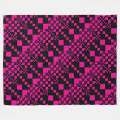 Gecheckt, Karo - Magenta und Schwarz Fleecedecke (Vorderseite (Horizontal))