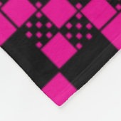 Gecheckt, Karo - Magenta und Schwarz Fleecedecke (Ecke)