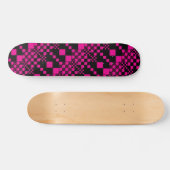 Gecheckt, Karo - Magenta und Schwarz Skateboard (Horizontal)