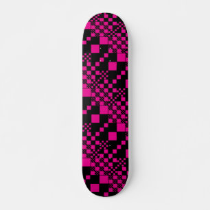 Gecheckt, Karo - Magenta und Schwarz Skateboard