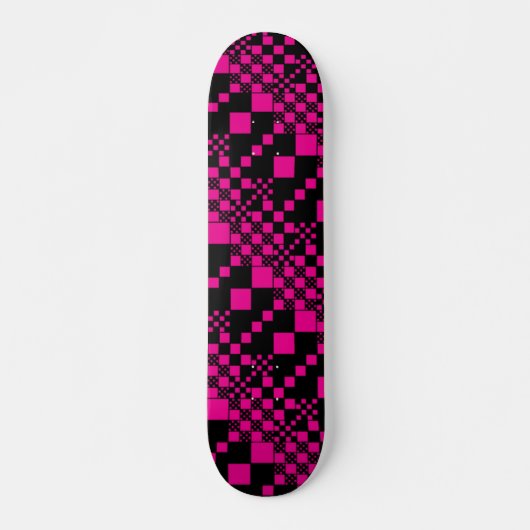 Gecheckt, Karo - Magenta und Schwarz Skateboard (Vorne)