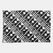 Gecheckt, Karo - Schwarz und Weiß Geschirrtuch (Horizontal)