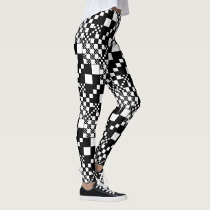 Gecheckt, Karo - Schwarz und Weiß Leggings
