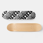 Gecheckt, Karo - Schwarz und Weiß Skateboard (Horizontal)