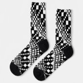 Gecheckt, Karo - Schwarz und Weiß Socken (Linkes Detail)