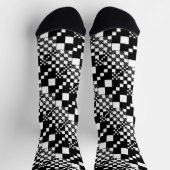 Gecheckt, Karo - Schwarz und Weiß Socken (Oben)