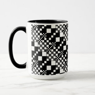 Gecheckt, Karo - Schwarz und Weiß Tasse
