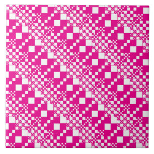 Gecheckt, Karos in Magenta und White Fliese