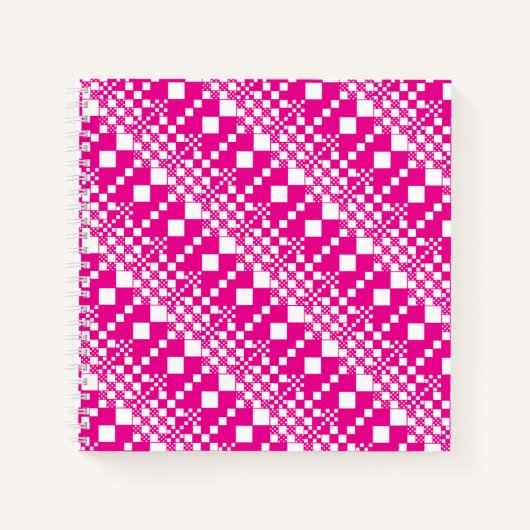 Gecheckt, Karos in Magenta und White Notizblock (Vorderseite)