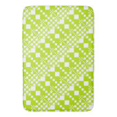 Gecheckt, Karos - Limettengrün und Weiß Badematte (Vorderseite Vertikal)
