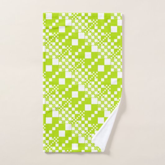 Gecheckt, Karos - Limettengrün und Weiß Badhandtuch Set (Handtuch)