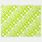 Gecheckt, Karos - Limettengrün und Weiß Fleecedecke (Vorderseite (Horizontal))