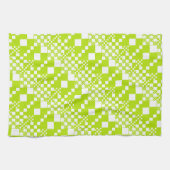 Gecheckt, Karos - Limettengrün und Weiß Geschirrtuch (Horizontal)