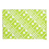 Gecheckt, Karos - Limettengrün und Weiß Kissenbezug (Vorderseite-Links)