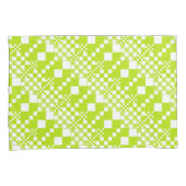 Gecheckt, Karos - Limettengrün und Weiß Kissenbezug (Vorderseite-Rechts)