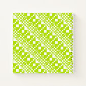 Gecheckt, Karos - Limettengrün und Weiß Notizblock (Rückseite)
