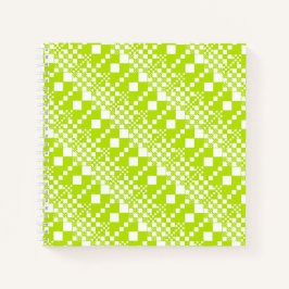 Gecheckt, Karos - Limettengrün und Weiß Notizblock