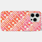 Gecheckt, Karos - Rosa, Orange und Creme Case-Mate iPhone Hülle (Rückseite (Horizontal))