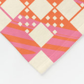 Gecheckt, Karos - Rosa, Orange und Creme Fleecedecke (Ecke)