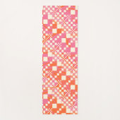 Gecheckt, Karos - Rosa, Orange und Creme Yogamatte (Vorderseite)