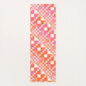 Gecheckt, Karos - Rosa, Orange und Creme Yogamatte (Rückseite)