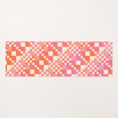 Gecheckt, Karos - Rosa, Orange und Creme Yogamatte (Vorderseite (Horizontal))