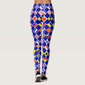 Gecheckte Nautic Signal Flags Navy Blues Leggings (Rückseite)