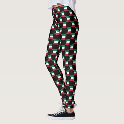 Gechecktes Kuwait-Flag-Muster Leggings (Links)