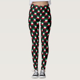 Gechecktes Kuwait-Flag-Muster Leggings
