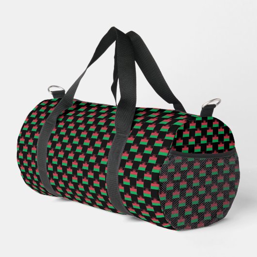 Gechecktes Malawi-Flag-Muster Duffle Bag (Rechte Ecke)