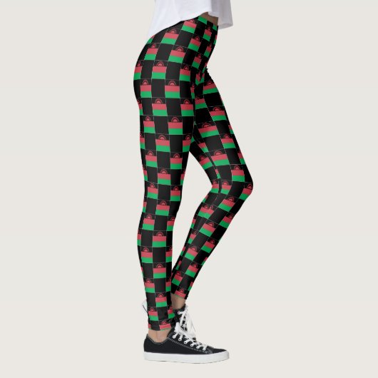 Gechecktes Malawi-Flag-Muster Leggings (Rechts)