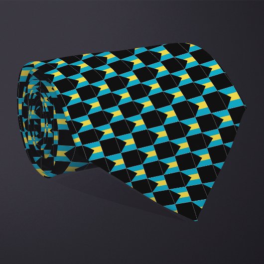 Gechecktes Muster für die Bahamas-Flagge Krawatte