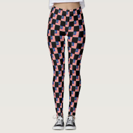 Gechecktes Muster für die malaysische Flagge Leggings