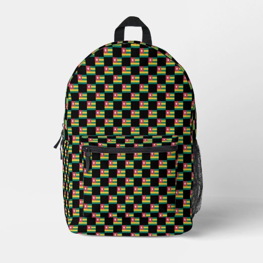 Gechecktes Togo Flag Muster Bedruckter Rucksack (Vorderseite)