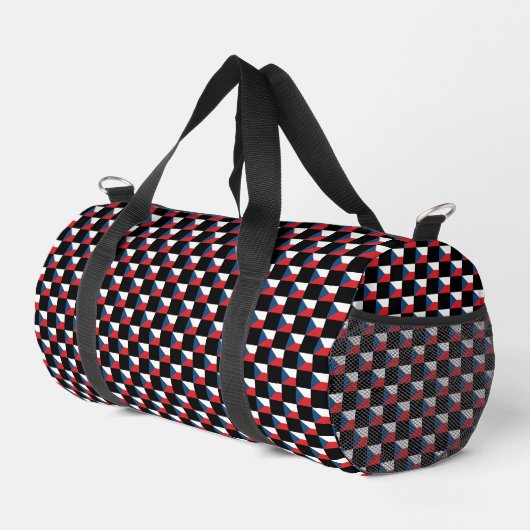 Gechecktes tschechisches Flaggenmuster Duffle Bag (Rechte Ecke)