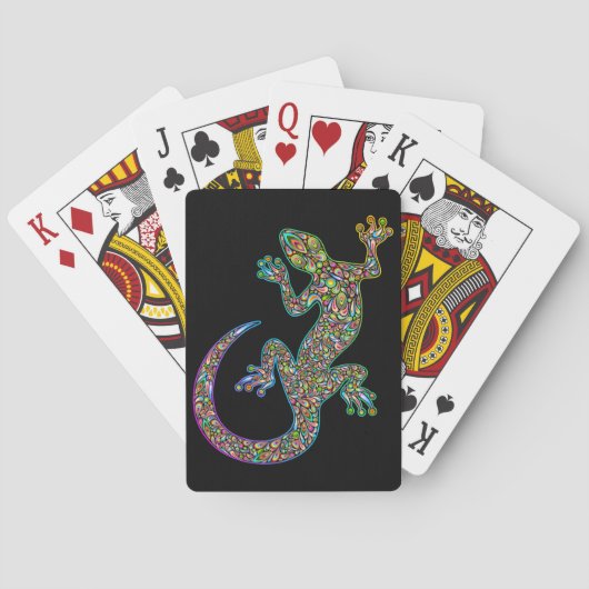 Geck Gecko Psychedelic Design Playing Cards Spielkarten (Rückseite)