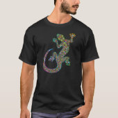 Geck Gecko Psychedelic Design T - Shirt (Vorderseite)