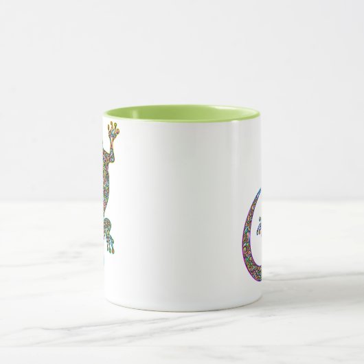 Geck Gecko Psychedelic Design Tasse (Zentrum)