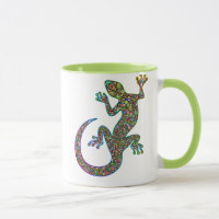 Geck Gecko Psychedelic Design Tasse